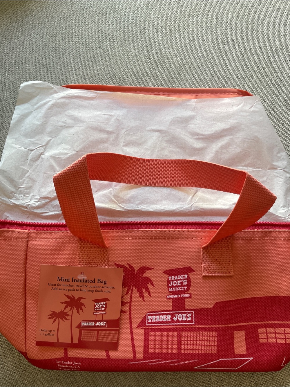 NWT Trader Joe's Coral Insulated Mini Bag
